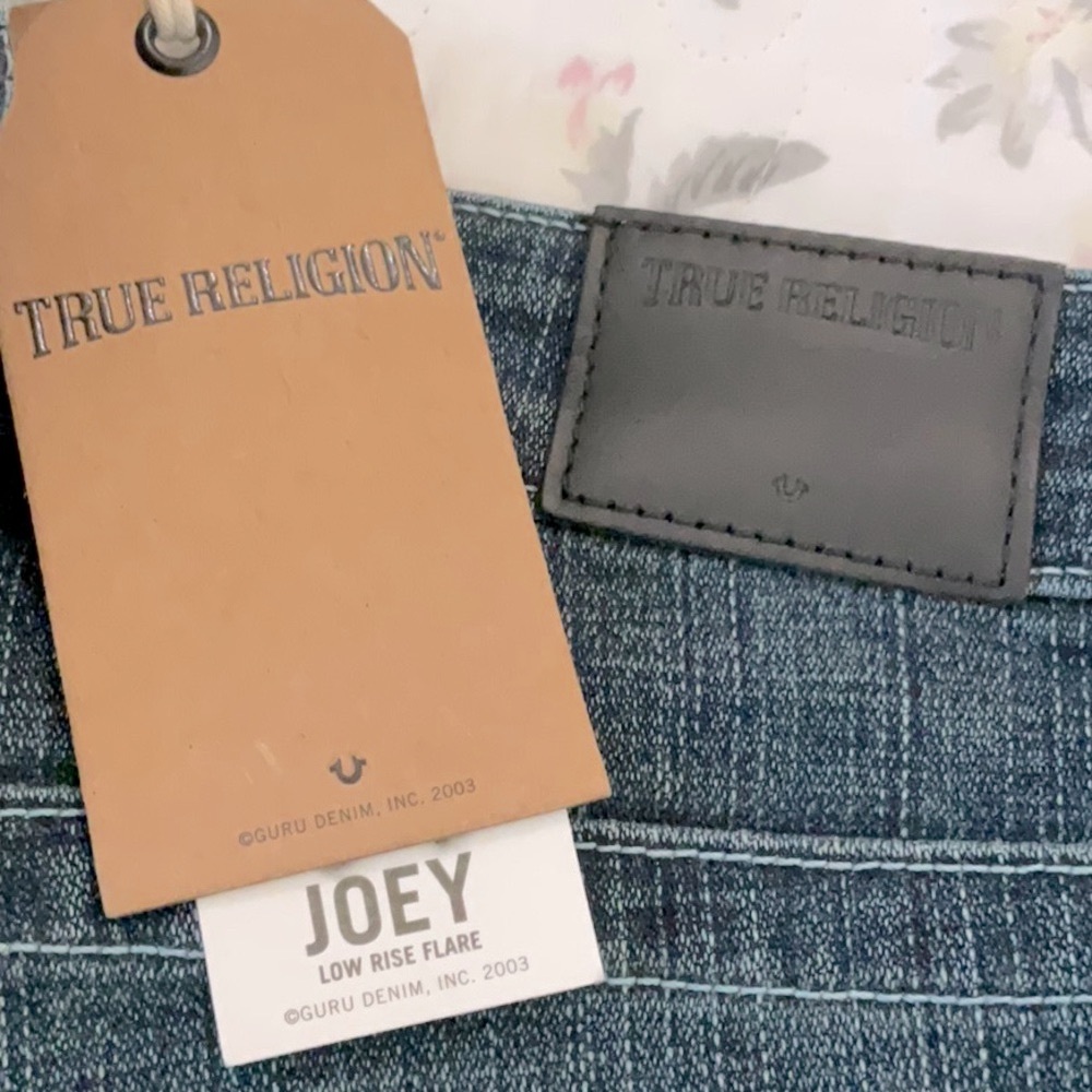ASO✨NWT Y2K RareUSA🇺🇸 True Religion Joey Flare Beatnik Dark Blue LowR Wm Jean 29 - Picture 9 of 12